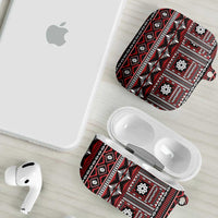 Fiji Masi Tapa Pattern Red AirPods Case - Polynesian Pride