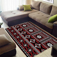 Fiji Masi Tapa Pattern Red Area Rug - Polynesian Pride