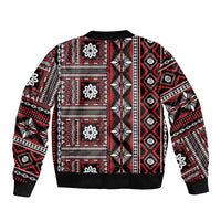 Fiji Masi Tapa Pattern Red Bomber Jacket - Polynesian Pride