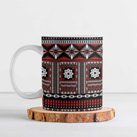 Fiji Masi Tapa Pattern Red Ceramic Mug - Polynesian Pride