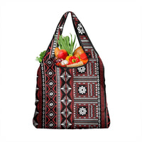 Fiji Masi Tapa Pattern Red Grocery Bag - Polynesian Pride