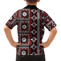Fiji Masi Tapa Pattern Red Kid Hawaiian Shirt - Polynesian Pride