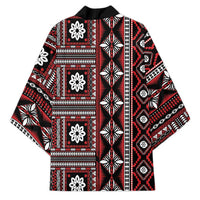 Fiji Masi Tapa Pattern Red Kimono - Polynesian Pride