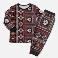Fiji Masi Tapa Pattern Red Christmas Pajama Set - Polynesian Pride