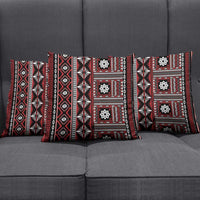 Fiji Masi Tapa Pattern Red Pillow Cover - Polynesian Pride