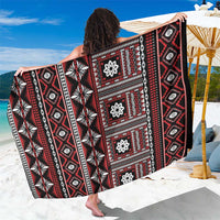 Fiji Masi Tapa Pattern Red Sarong - Polynesian Pride