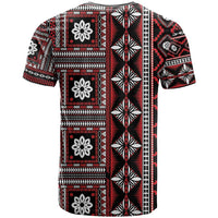 Fiji Masi Tapa Pattern Red T Shirt - Polynesian Pride