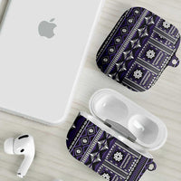 Fiji Masi Tapa Pattern Purple AirPods Case - Polynesian Pride