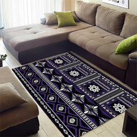 Fiji Masi Tapa Pattern Purple Area Rug - Polynesian Pride