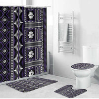 Fiji Masi Tapa Pattern Purple Bathroom Set - Polynesian Pride