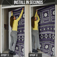 Fiji Masi Tapa Pattern Purple Door Cover - Polynesian Pride