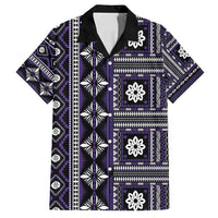 Fiji Masi Tapa Pattern Purple Family Matching Puletasi and Hawaiian Shirt - Polynesian Pride