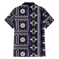 Fiji Masi Tapa Pattern Purple Family Matching Tank Maxi Dress and Hawaiian Shirt - Polynesian Pride