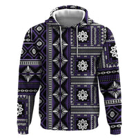 Fiji Masi Tapa Pattern Purple Hoodie - Polynesian Pride