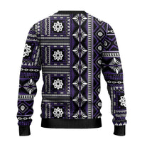 Fiji Masi Tapa Pattern Purple Ugly Christmas Sweater - Polynesian Pride
