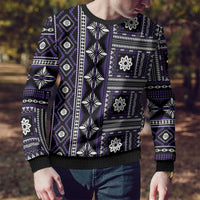 Fiji Masi Tapa Pattern Purple Ugly Christmas Sweater - Polynesian Pride