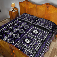 Fiji Masi Tapa Pattern Purple Quilt Bed Set - Polynesian Pride