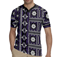 Fiji Masi Tapa Pattern Purple Rugby Jersey - Polynesian Pride