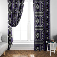 Fiji Masi Tapa Pattern Purple Window Curtain - Polynesian Pride