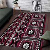 Fiji Masi Tapa Pattern Pink Area Rug - Polynesian Pride