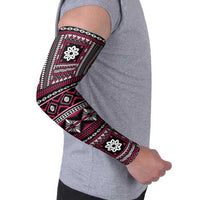 Fiji Masi Tapa Pattern Pink Arm Sleeves - Polynesian Pride