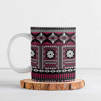 Fiji Masi Tapa Pattern Pink Ceramic Mug - Polynesian Pride