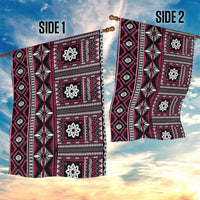Fiji Masi Tapa Pattern Pink Garden Flag - Polynesian Pride