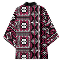 Fiji Masi Tapa Pattern Pink Kimono - Polynesian Pride