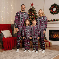 Fiji Masi Tapa Pattern Pink Christmas Pajama Set - Polynesian Pride
