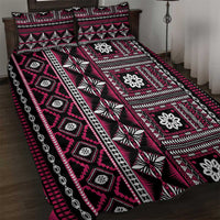 Fiji Masi Tapa Pattern Pink Quilt Bed Set - Polynesian Pride