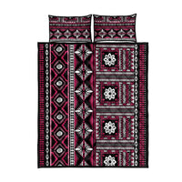 Fiji Masi Tapa Pattern Pink Quilt Bed Set - Polynesian Pride