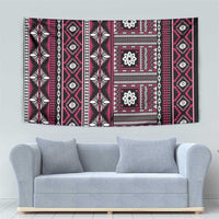 Fiji Masi Tapa Pattern Pink Tapestry - Polynesian Pride