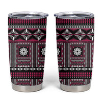 Fiji Masi Tapa Pattern Pink Tumbler Cup - Polynesian Pride