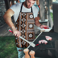 Fiji Masi Tapa Pattern Orange Apron - Polynesian Pride