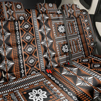 Fiji Masi Tapa Pattern Orange Back Car Seat Cover - Polynesian Pride