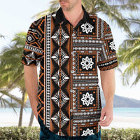 Fiji Masi Tapa Pattern Orange Hawaiian Shirt - Polynesian Pride