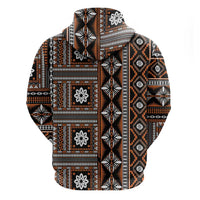 Fiji Masi Tapa Pattern Orange Hoodie - Polynesian Pride