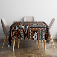 Fiji Masi Tapa Pattern Orange Tablecloth - Polynesian Pride