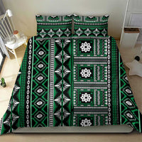 Fiji Masi Tapa Pattern Green Bedding Set - Polynesian Pride