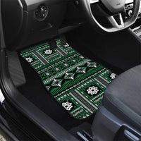 Fiji Masi Tapa Pattern Green Car Mats - Polynesian Pride