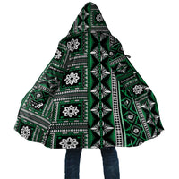 Fiji Masi Tapa Pattern Green Cloak - Polynesian Pride
