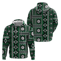 Fiji Masi Tapa Pattern Green Hoodie - Polynesian Pride