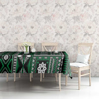 Fiji Masi Tapa Pattern Green Tablecloth - Polynesian Pride