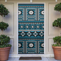 Fiji Masi Tapa Pattern Blue Door Cover - Polynesian Pride
