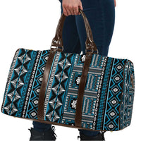 Fiji Masi Tapa Pattern Blue Travel Bag - Polynesian Pride
