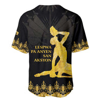 Haiti Neg Marron Gold Baseball Jersey Lespwa pa anyen san aksyon