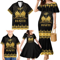 Haiti Neg Marron Gold Family Matching Mermaid Dress and Hawaiian Shirt Lespwa pa anyen san aksyon