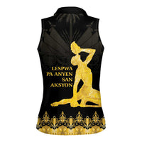 Haiti Neg Marron Gold Women Sleeveless Polo Shirt Lespwa pa anyen san aksyon LT01 - Polynesian Pride