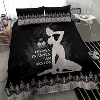 Haiti Neg Marron Silver Bedding Set Hope is Nothing Without Action