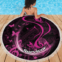 Survivor Melody Pink Beach Blanket Breast Cancer Polynesian Pattern